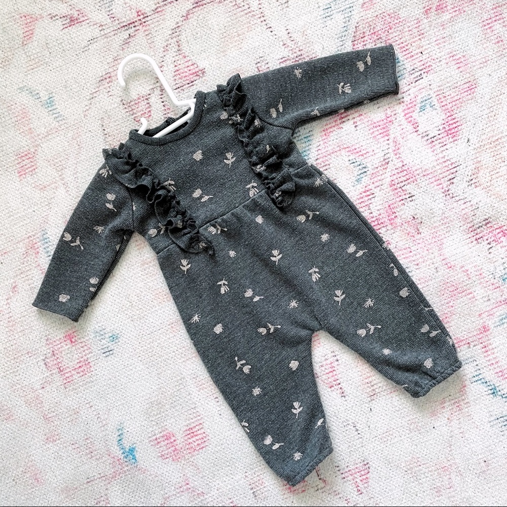 Zara Baby Floral Ribbed Jumpsuit